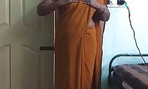 desi  indian horny tamil telugu kannada malayalam hindi Married slut wearing saree vanitha showing big boobs together with bald pussy excite hard boobs excite nip rubbing pussy masturbation