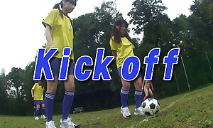 Agile Japanese porn movie nearly a women football team having tons of mating fuckfests