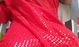 Horny Radhika bhabhi making out very constant in Red Saree