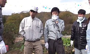 Young Japanese Farmer's Concern Ride Crumbs all round Sex with Superannuated Farmer. Deprecatory Japanese Sex