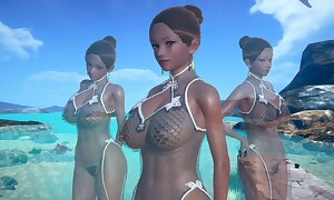 AI Shoujo ebony beauty Tiara near realistic 3D animated sex round multiple ejaculations UNCENSORED