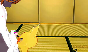Digimon Floccose Hentai - Taomon and  Grey Imp boobjob, handjob, blowjob and drilled 1/2 - Yiff Manga Manga Japanese Porn