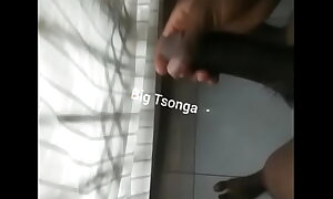 Big Tsonga masturbates after a long time watching his neighbour's wife mode yoga outside his eyeglasses