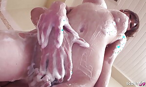 Oriental Soap Massage Doll butter up to Creampie Enjoyment from by old Guy in Parlour