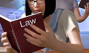 Asian Girl Studying While Getting Anal - 3D Anime
