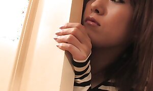 Japanese Saaya Hazuki masturbates and sucks dick uncensored.