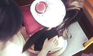 Pokemon Anime - Hilda Oral-service and boobjob (Uncensored) - Japanese Oriental Hentai anime enjoyment porn