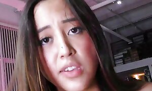 21yo POV Asian gal receives fucked by BF thither dirty conversing make believe