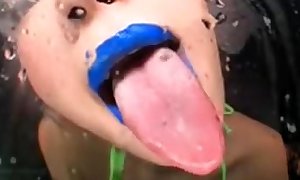 Japanese morose lip liner (spitting-fetish)