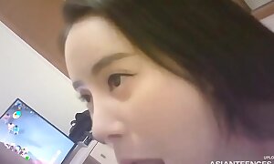 Small-titted chinese gf in sexy gear receives fucked